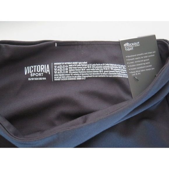 Victoria's Secret Sport 11094027 54A2 Women's Sz XS Black Knockout Tights $69 - Picture 9 of 10